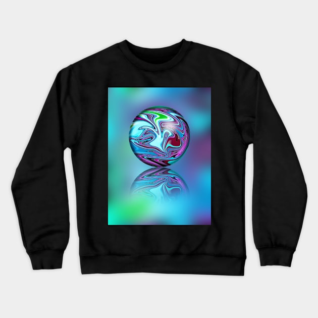 Purple and turquoise digital ball Crewneck Sweatshirt by RosNapier